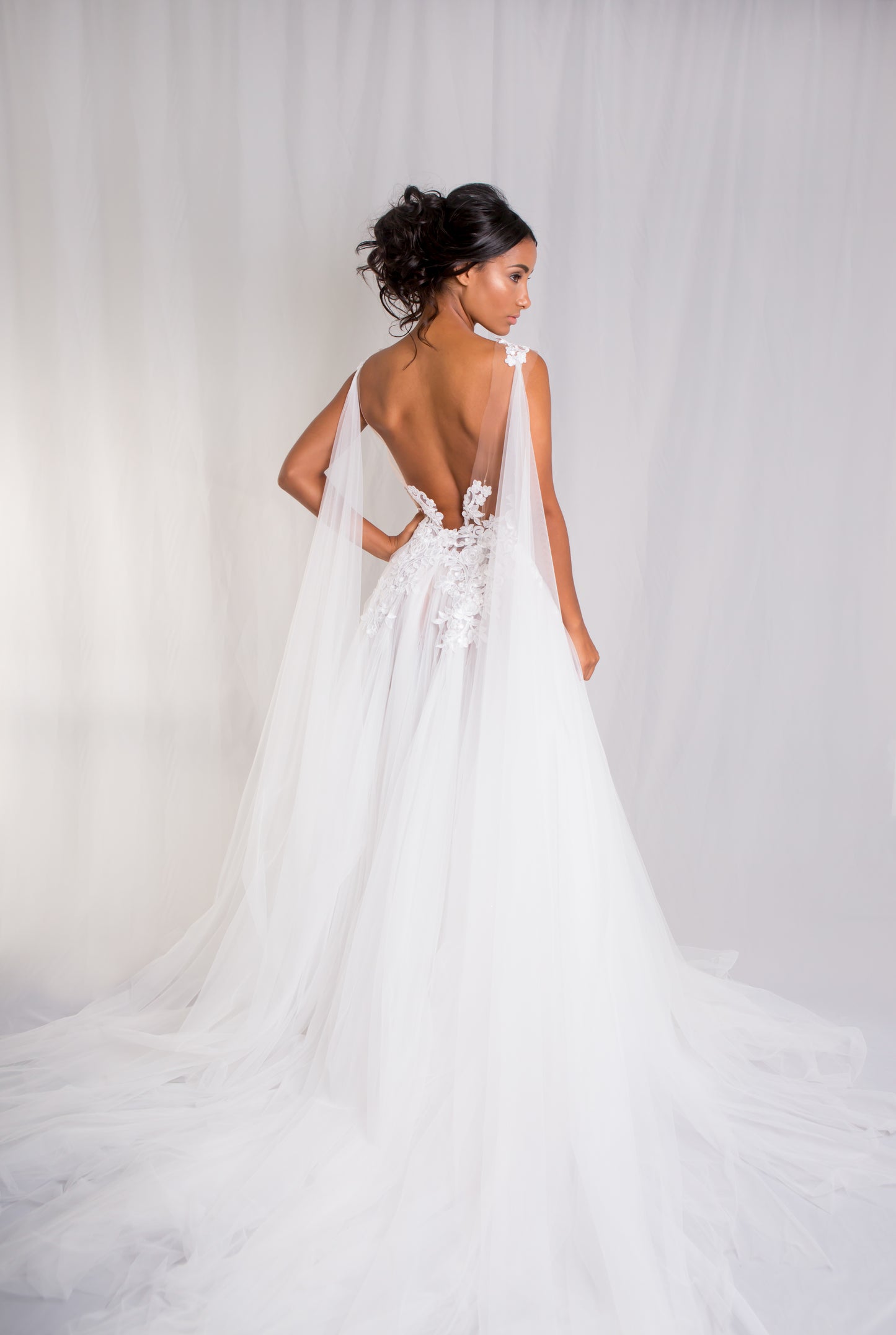Rebecca Ivory tulle Bridal Gown