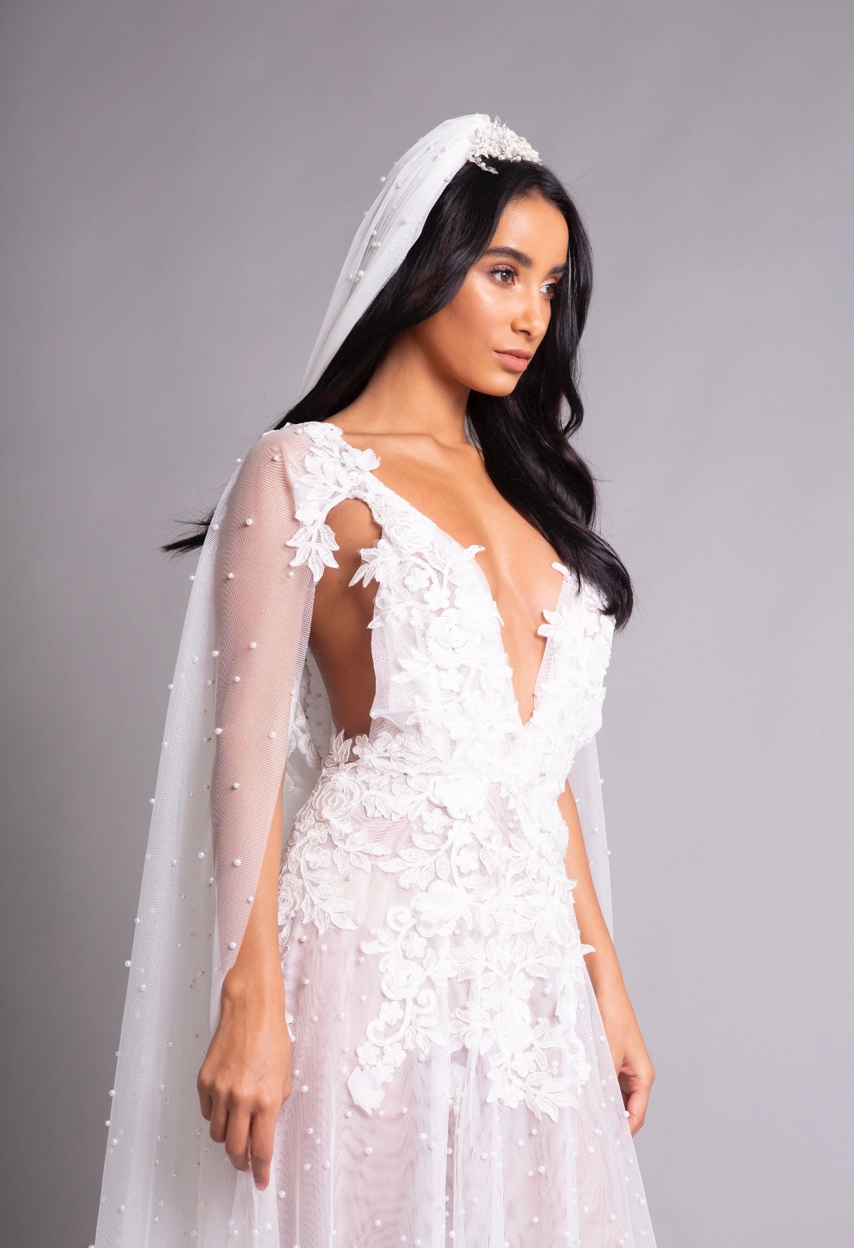 Rose Ivory tulle Bridal Gown