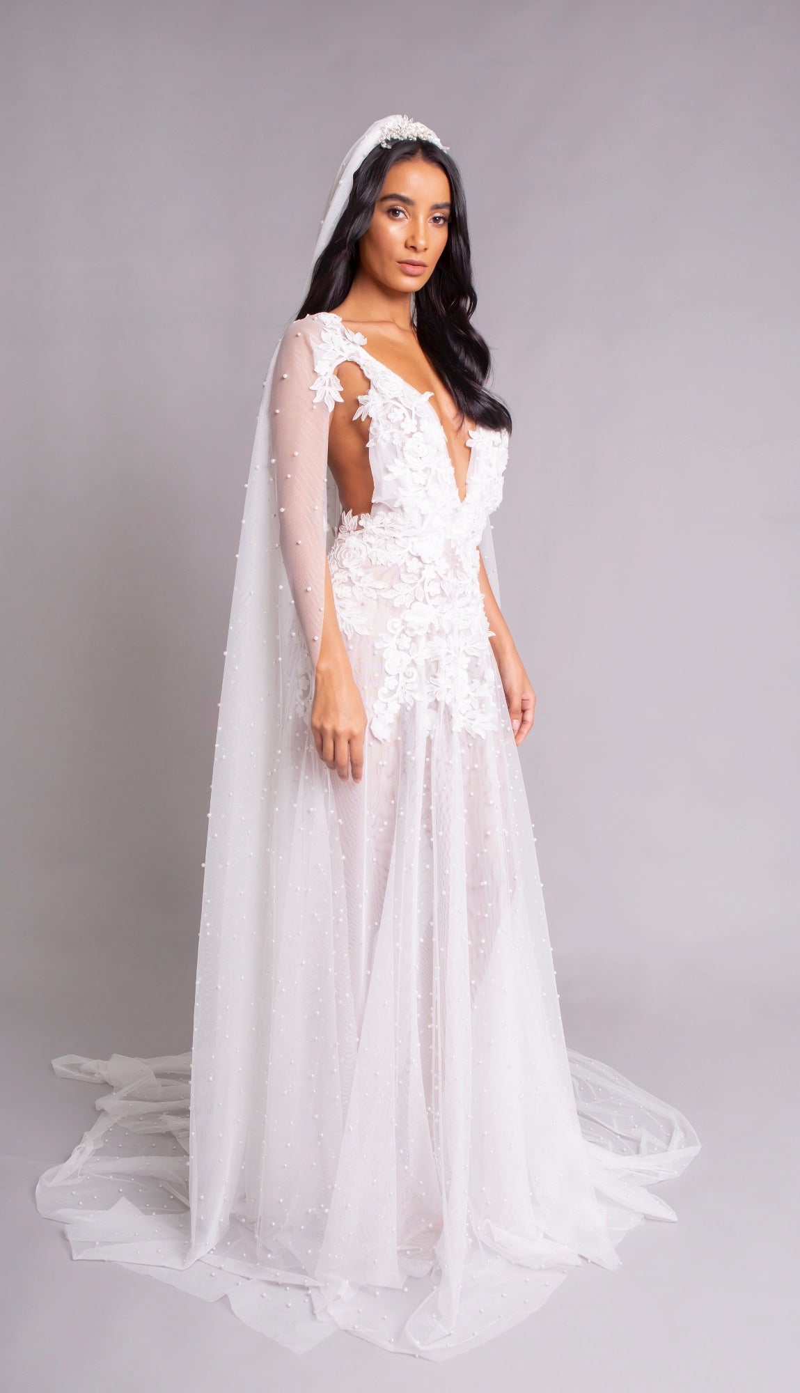 Rose Ivory tulle Bridal Gown