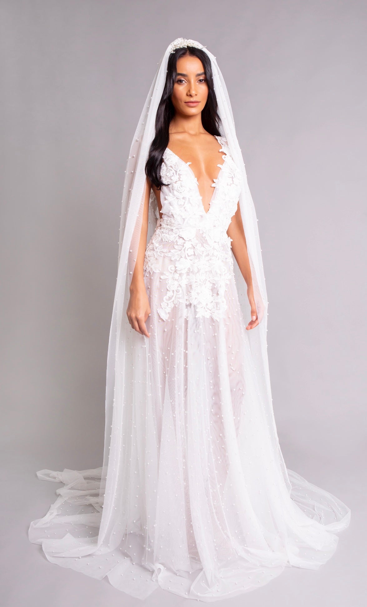 Rose Ivory tulle Bridal Gown