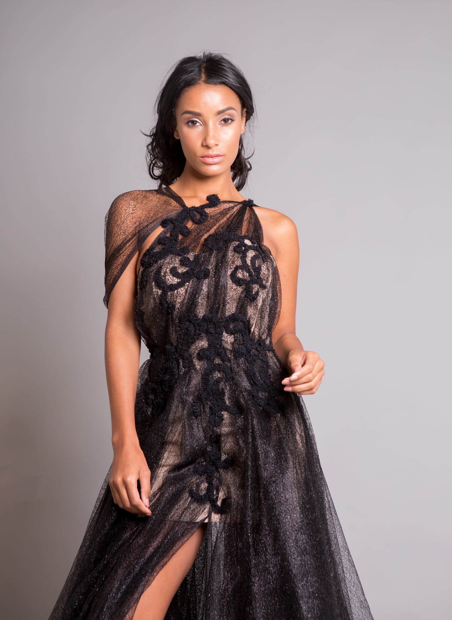 Black Glitter Gown