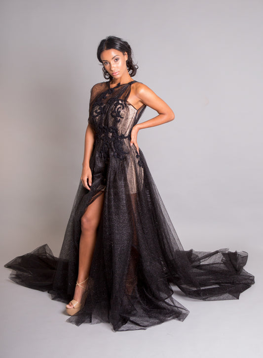 Black Glitter Gown