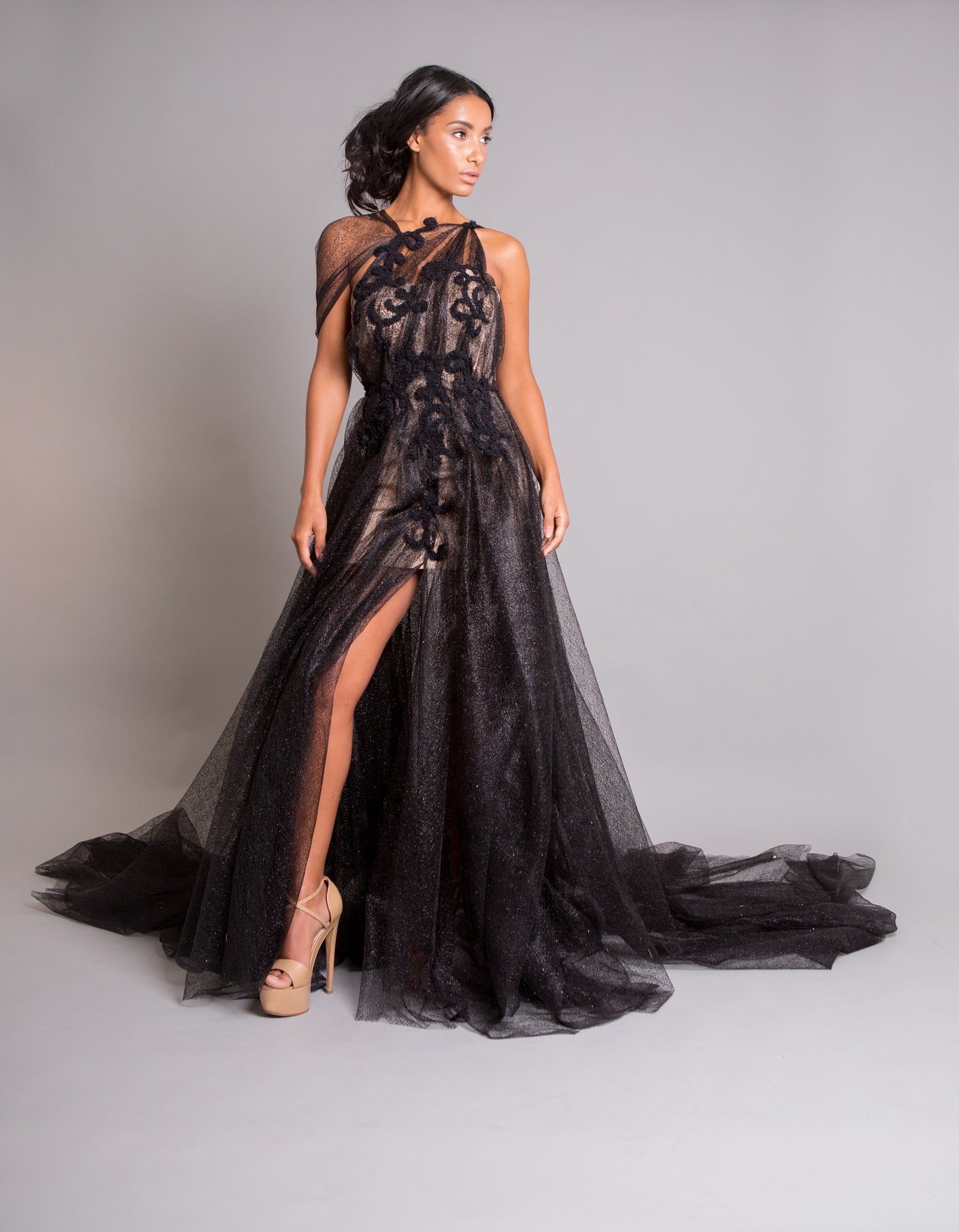 Black Glitter Gown